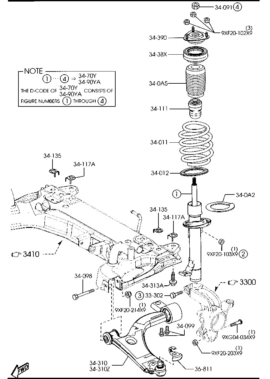 FORD DD32 34 300 - Носач, окачване на колелата vvparts.bg