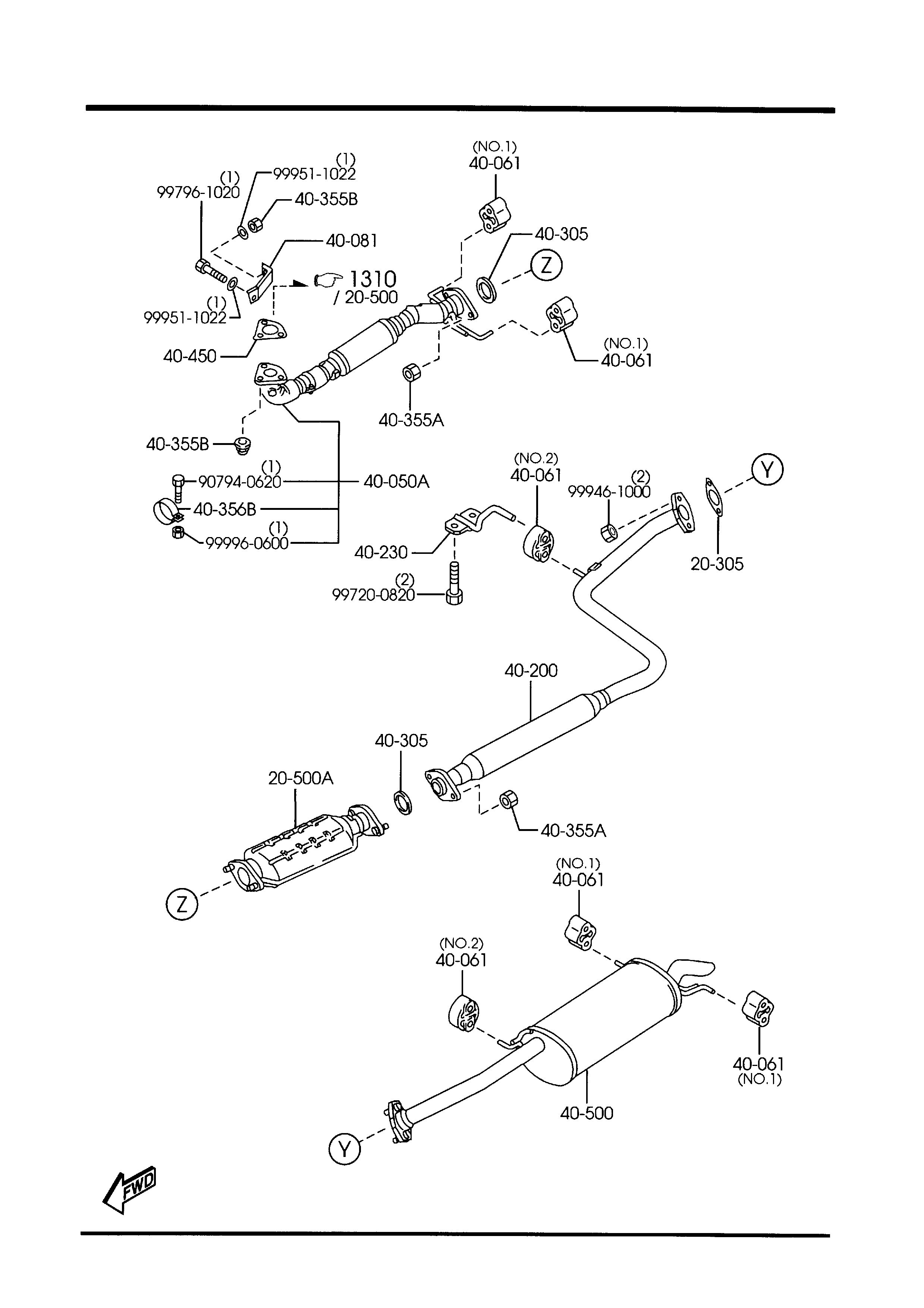 MAZDA FS70-40-305 - Уплътнение, изпускателни тръби vvparts.bg