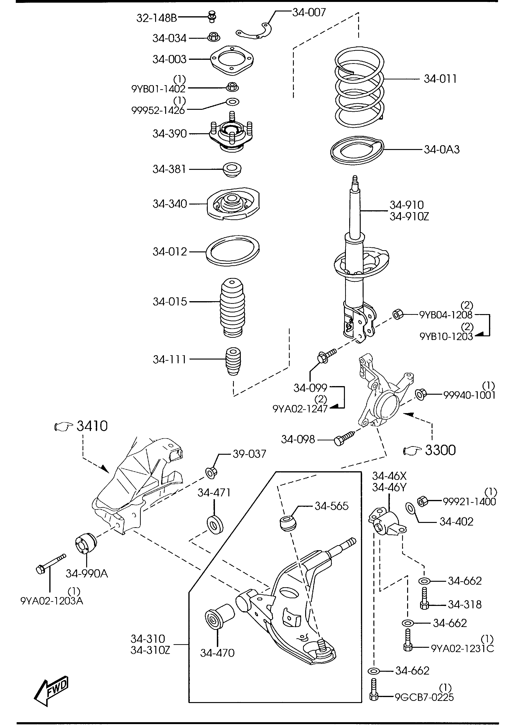 MAZDA GG2A-34-380 - Тампон на макферсън vvparts.bg