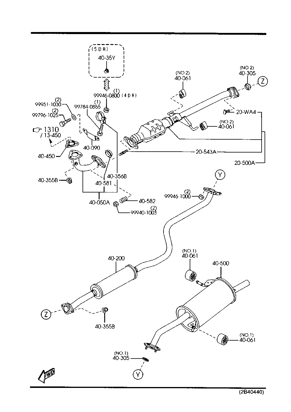 MAZDA Z501-40-581A - Уплътнителен пръстен, изпуск. тръба vvparts.bg