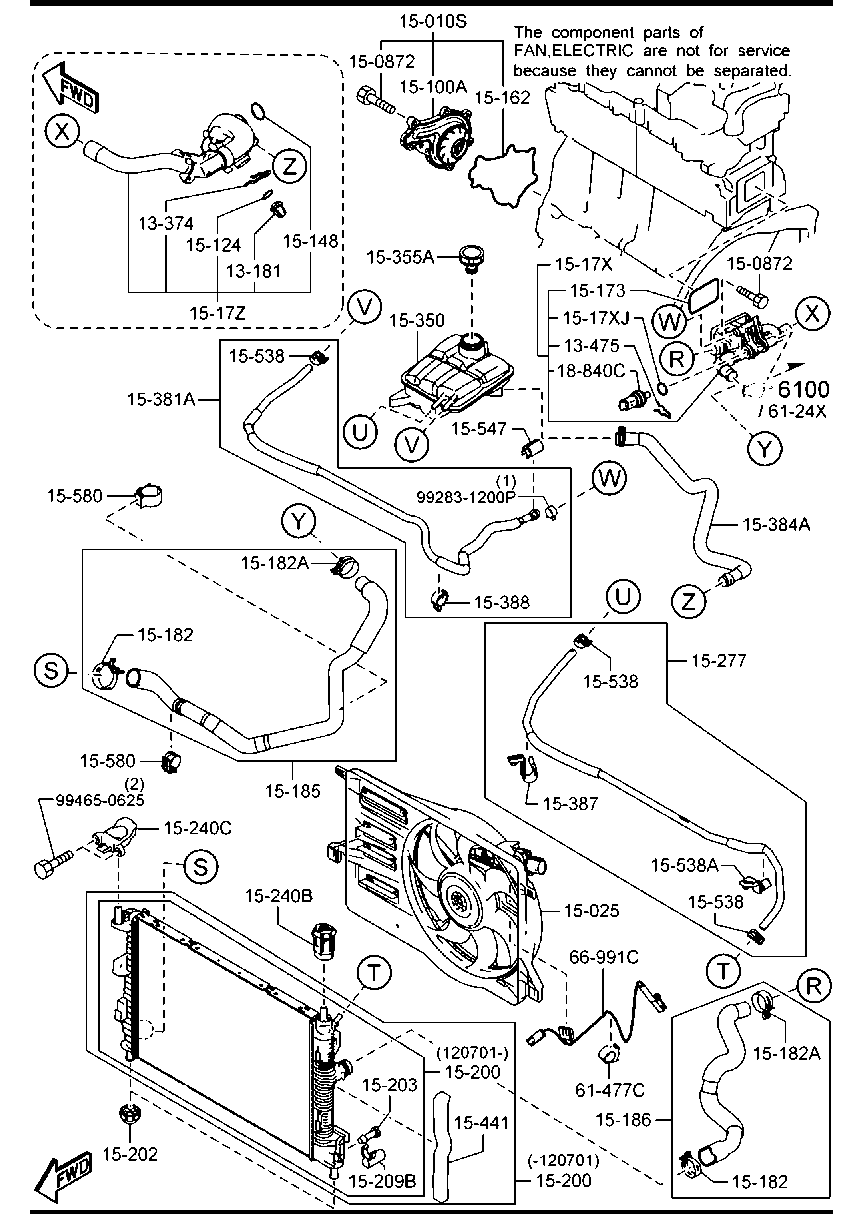 MAZDA Y662-15-17X - Термостат, охладителна течност vvparts.bg