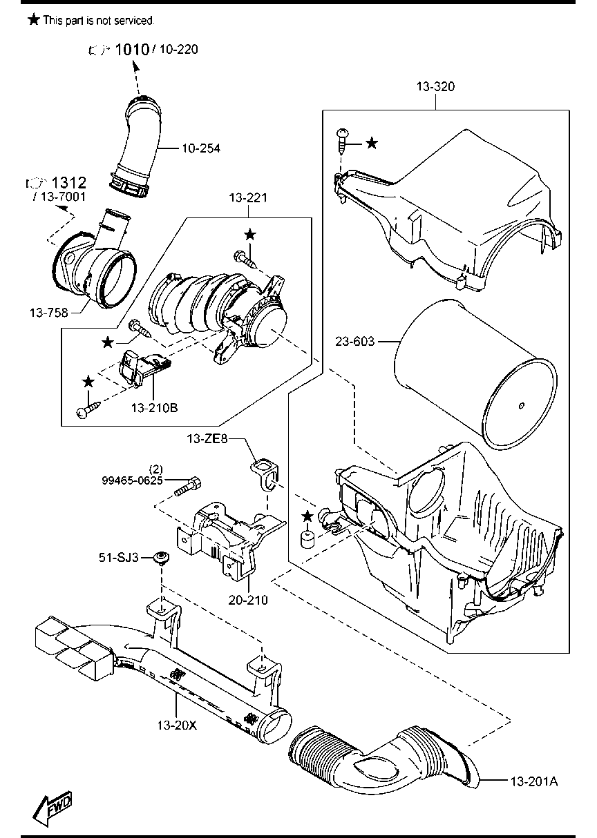 MAZDA Y642-13-Z40B - Въздушен филтър vvparts.bg