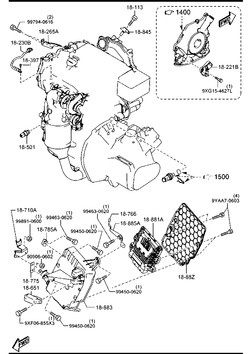 MAZDA Y655-18-221 - Импулсен датчик, колянов вал vvparts.bg