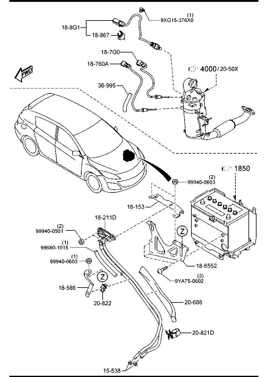 MAZDA Y650-18-8GX - Ламбда-сонда vvparts.bg