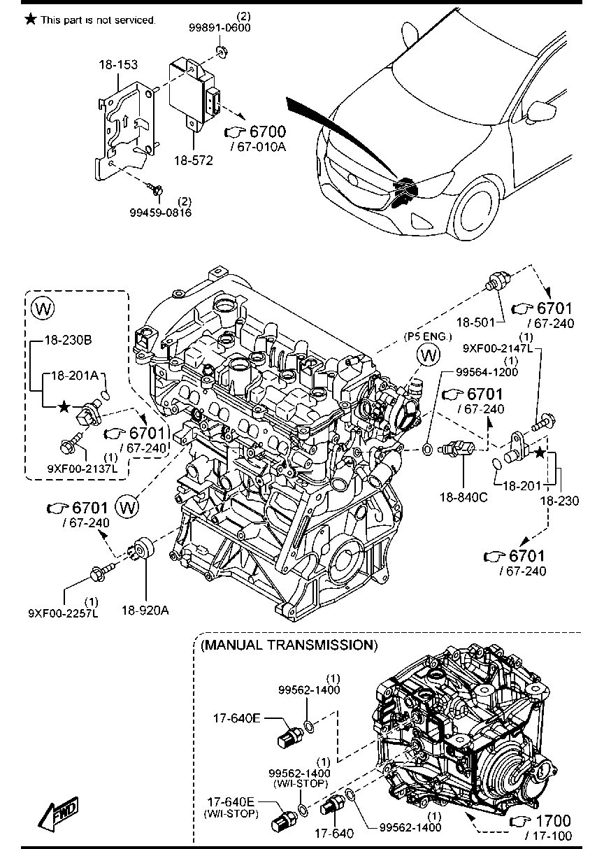 MAZDA PE01-18-501A - Датчик, налягане на маслото vvparts.bg