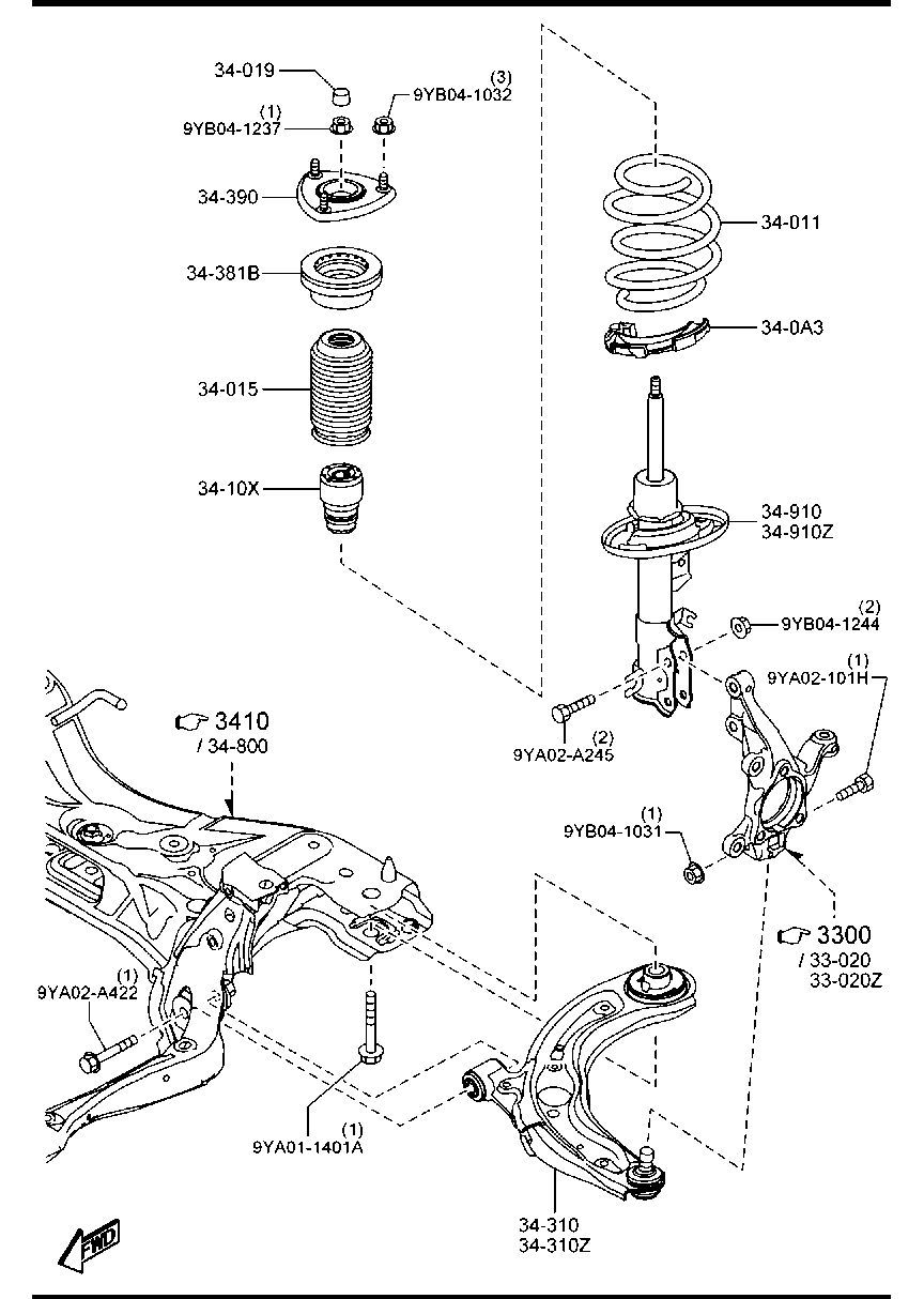 MAZDA DA7H 34 300 B - Тампон, носач vvparts.bg