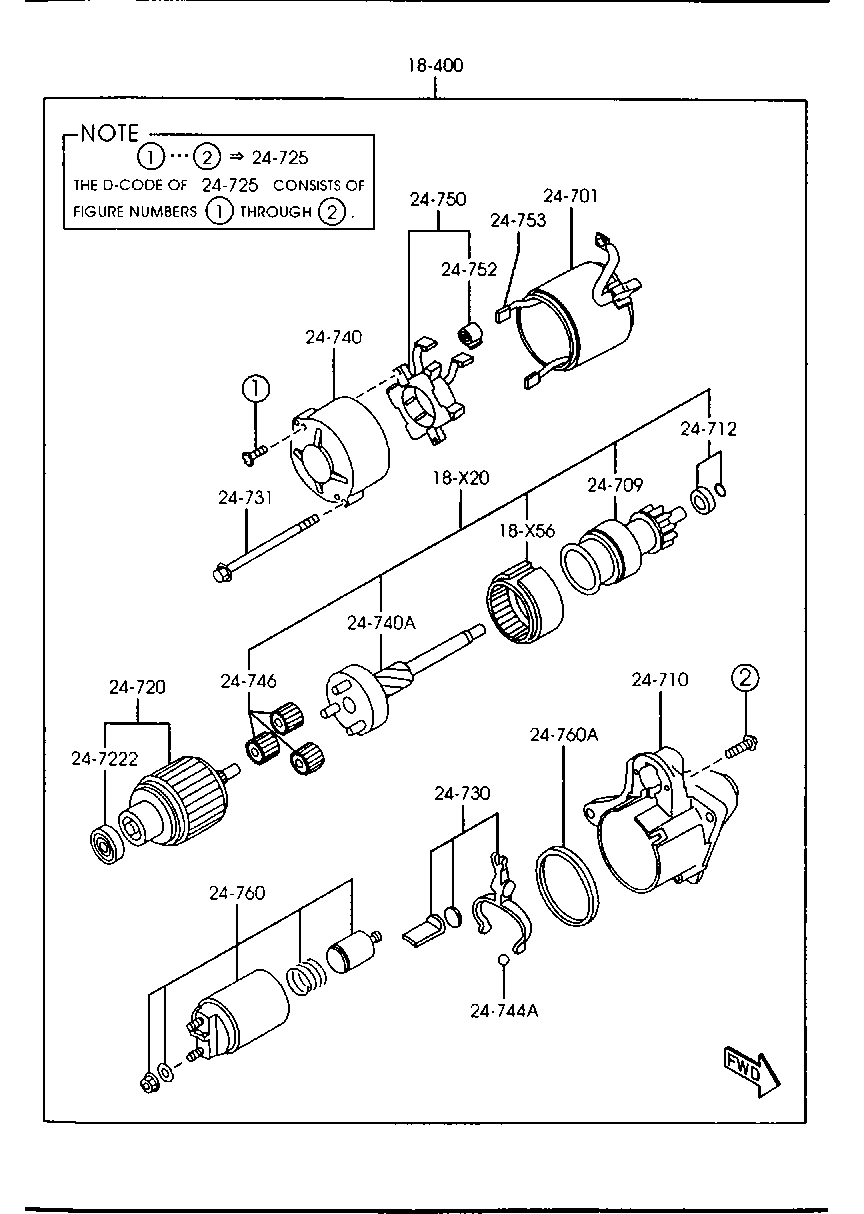 MAZDA WL02-18-X57 - Ремонтен комплект, стартер vvparts.bg