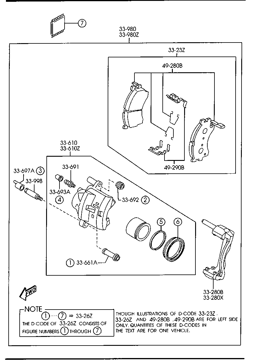 MAZDA CB01-33-990F - Спирачен апарат vvparts.bg