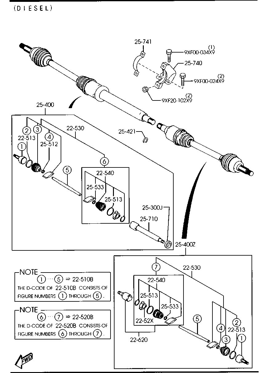 MAZDA Y402-22-540 - Маншон, полуоска vvparts.bg