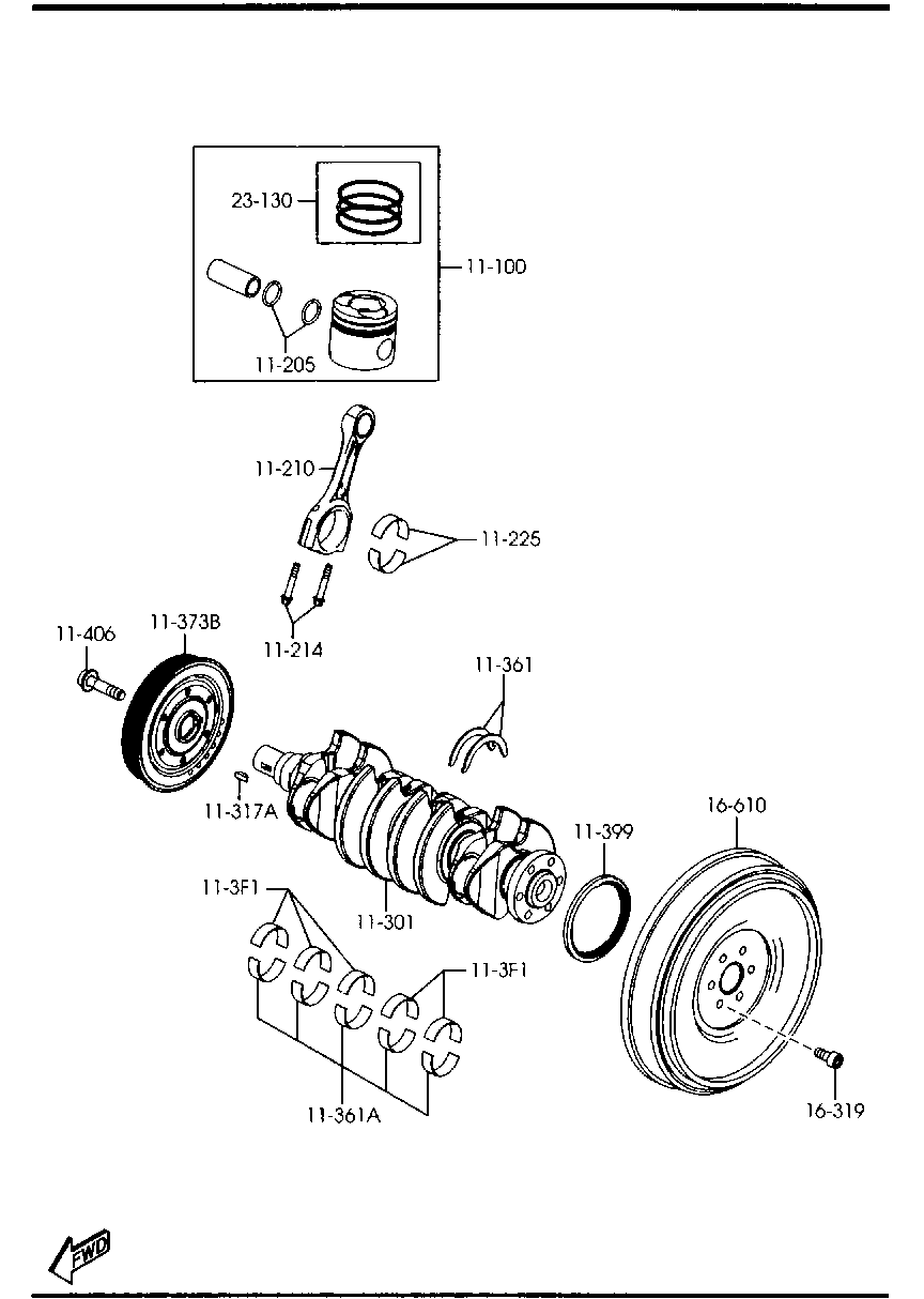 MAZDA Y401-16-610 - Маховик vvparts.bg