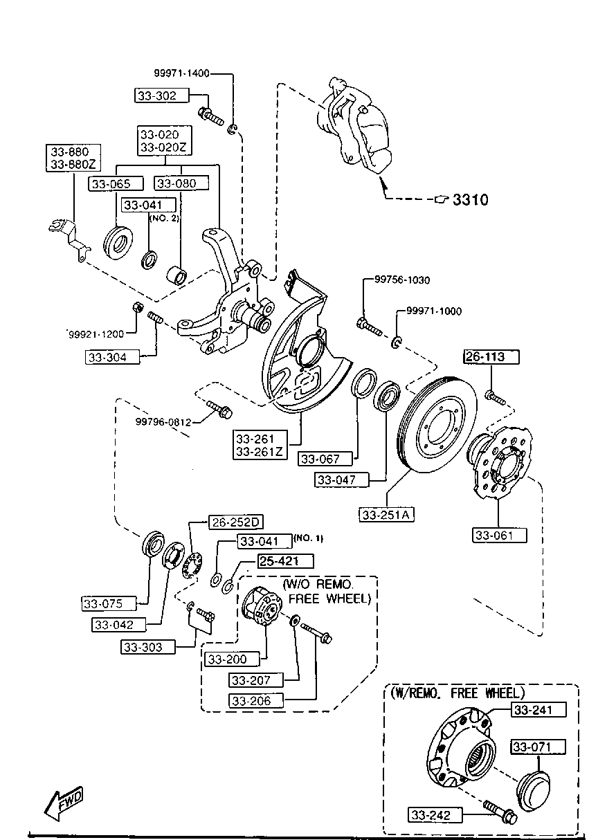 MAZDA UC86-33-067 - Комплект колесен лагер vvparts.bg