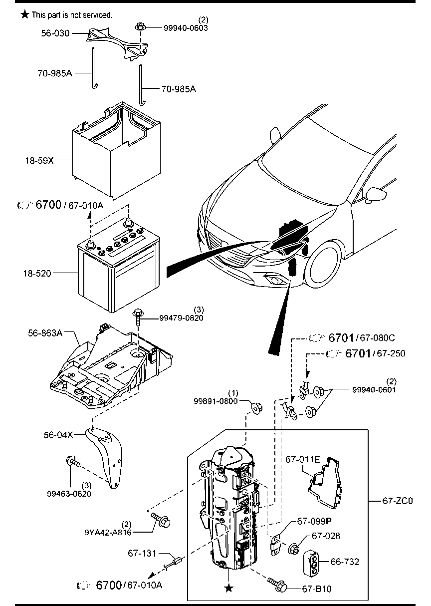 MAZDA PE1T-18-520A - BATTERY vvparts.bg