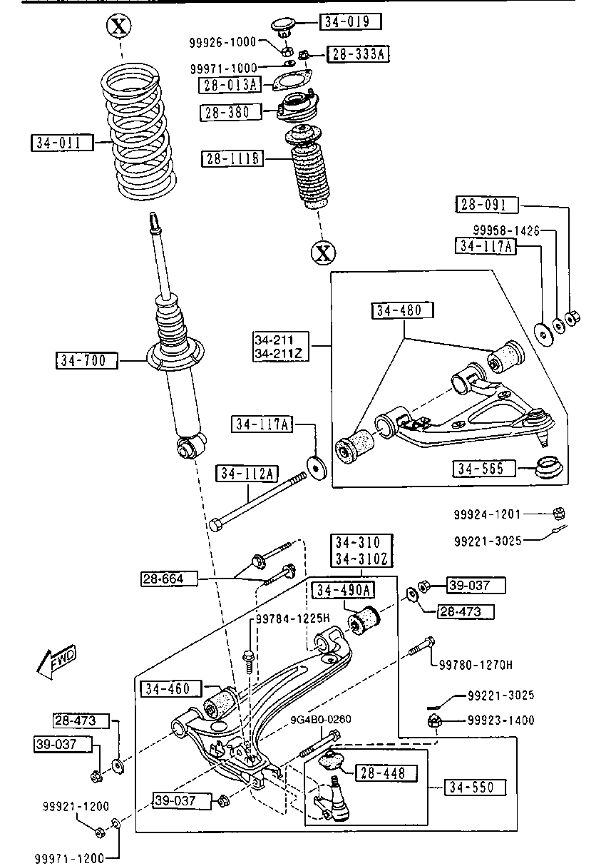 MAZDA NA75-34-350A - Шарнири vvparts.bg