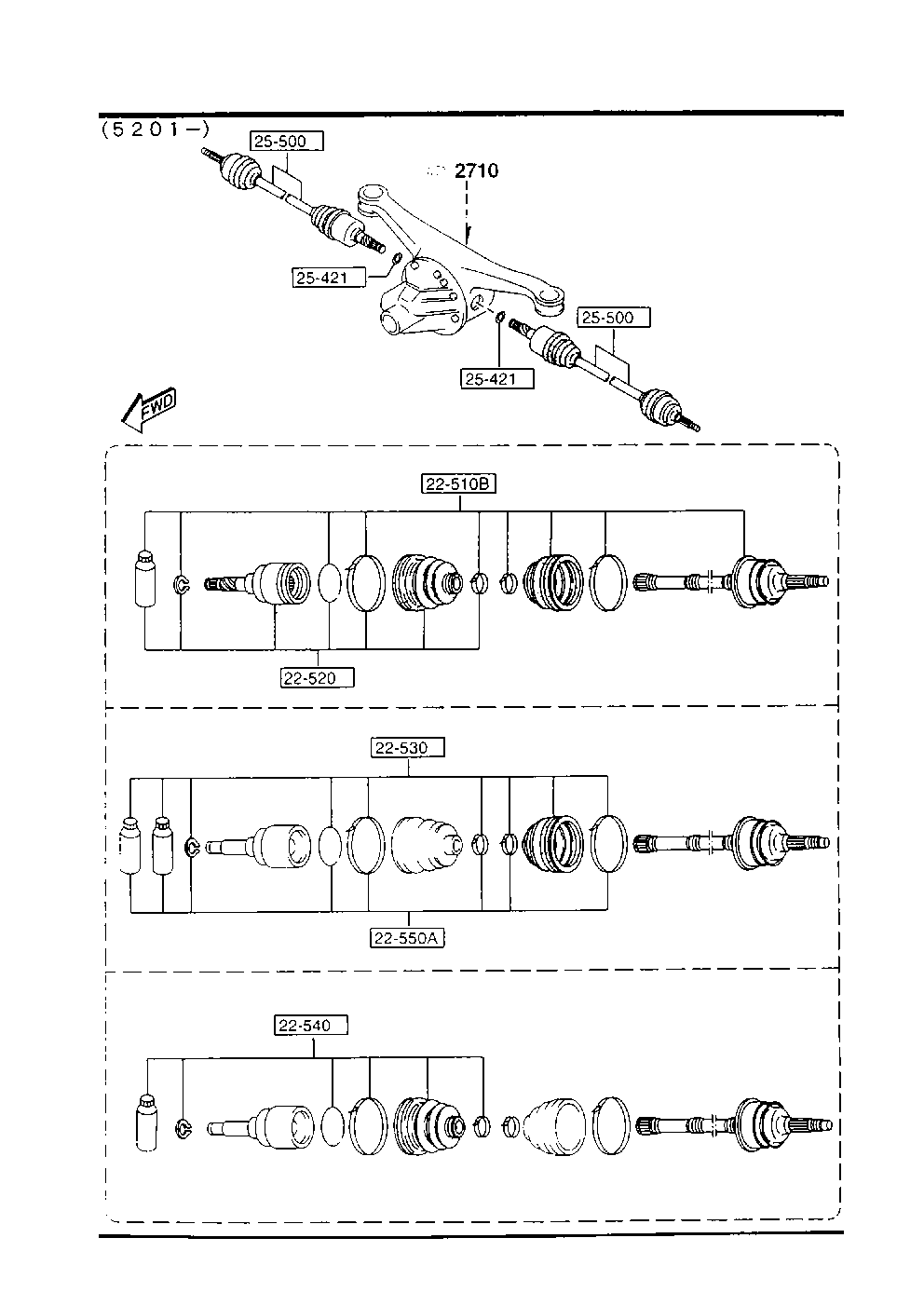 MAZDA M090-22-530 - Маншон, полуоска vvparts.bg