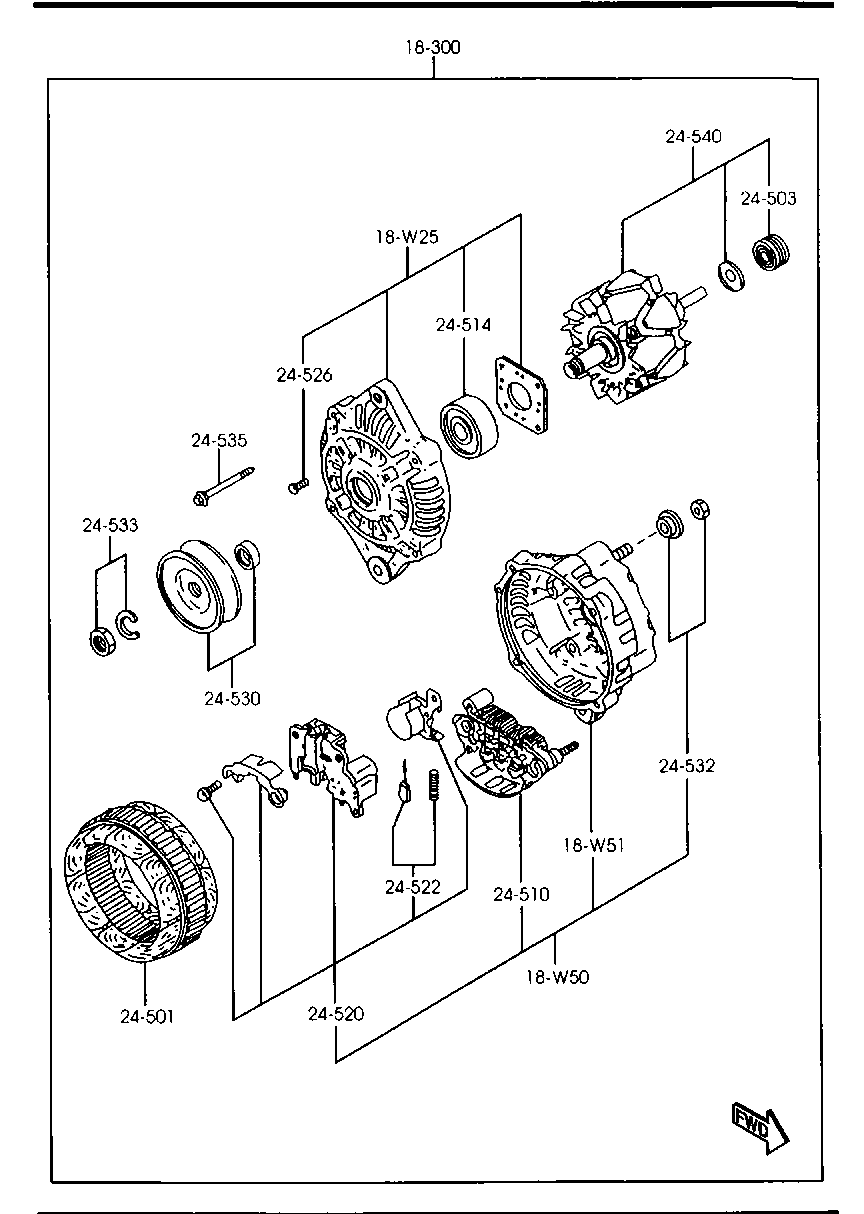 MAZDA Z599-18-300B - Генератор vvparts.bg