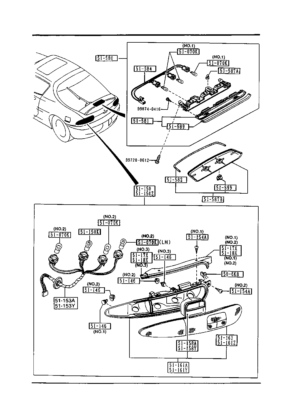 MAZDA 8BE5-51-160 - Задни светлини vvparts.bg