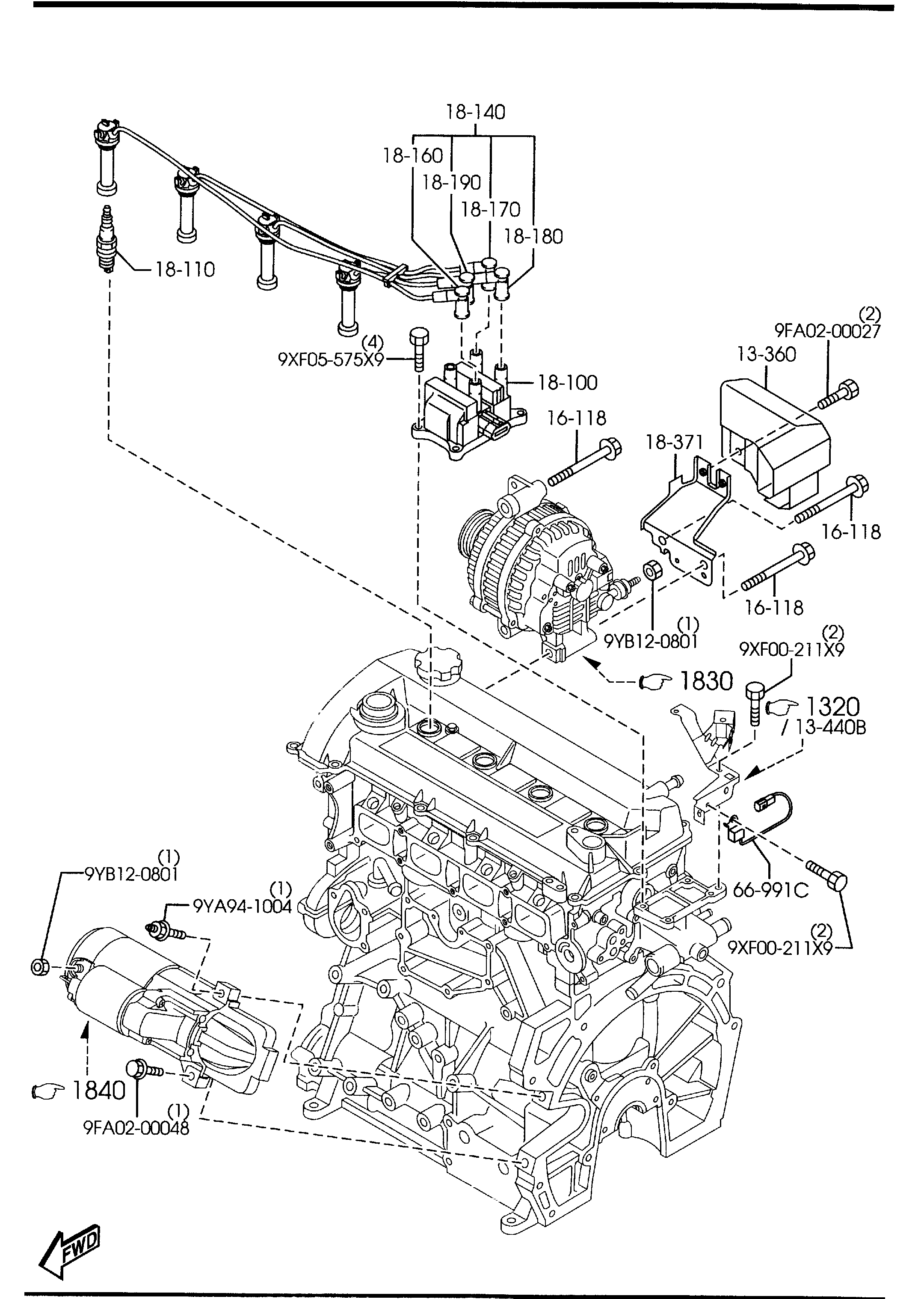 MAZDA L 303 18 110 - Запалителна свещ vvparts.bg