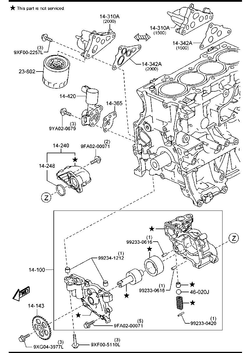 MAZDA PE01-14-302B - Маслен филтър vvparts.bg