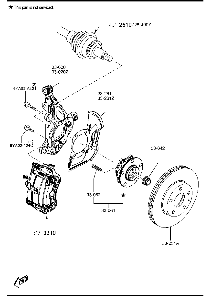 MAZDA BJS7-33-04X - Комплект колесен лагер vvparts.bg