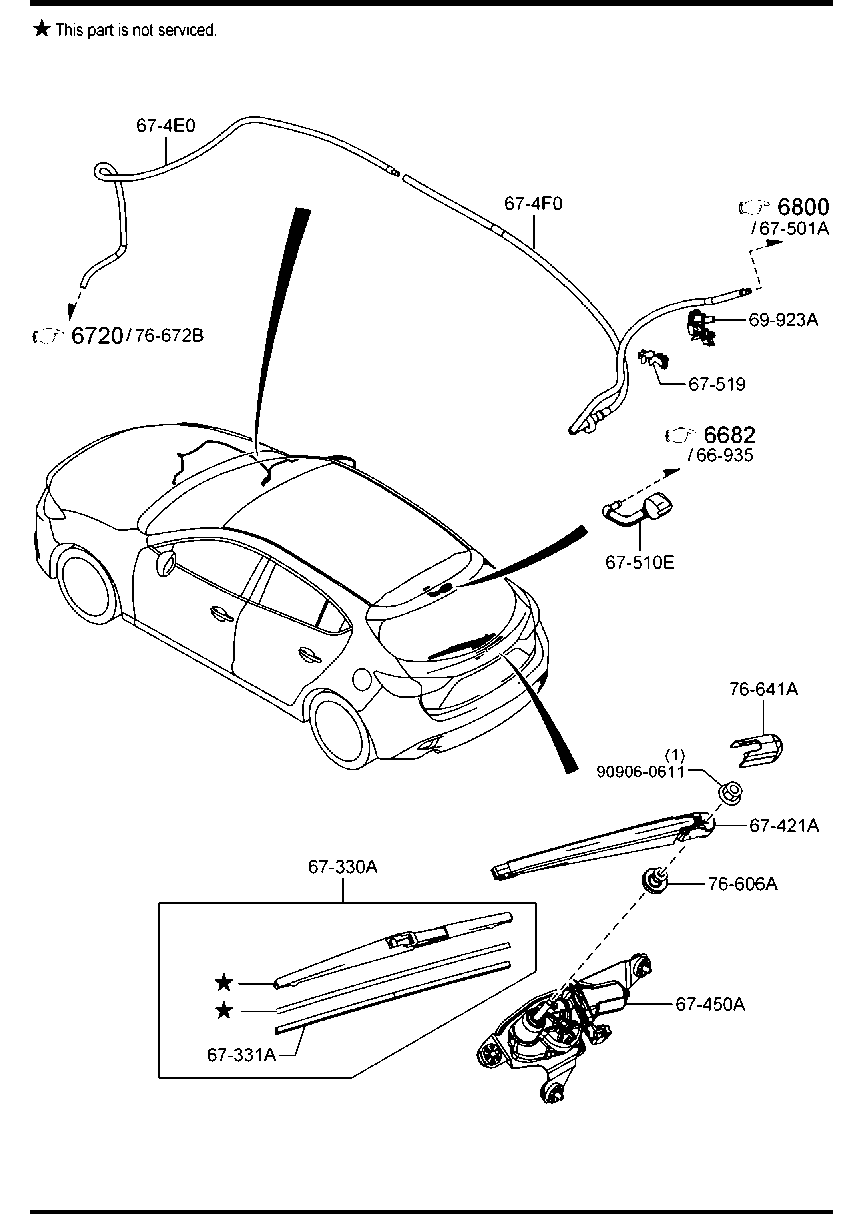 MAZDA BJT6-67-330 - Перо на чистачка vvparts.bg