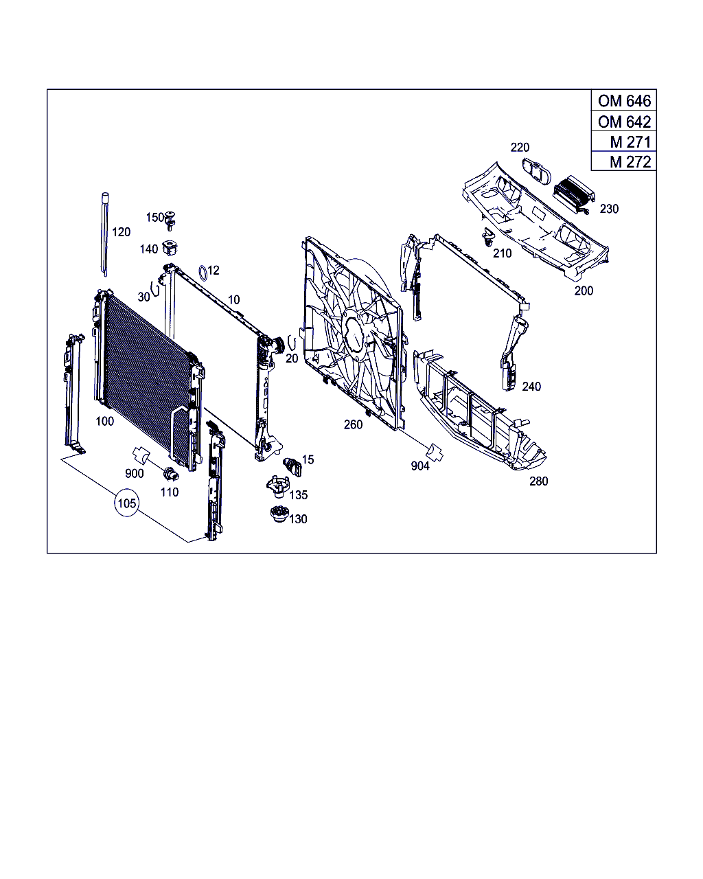 Mercedes-Benz A 204 500 03 03 - Радиатор, охлаждане на двигателя vvparts.bg