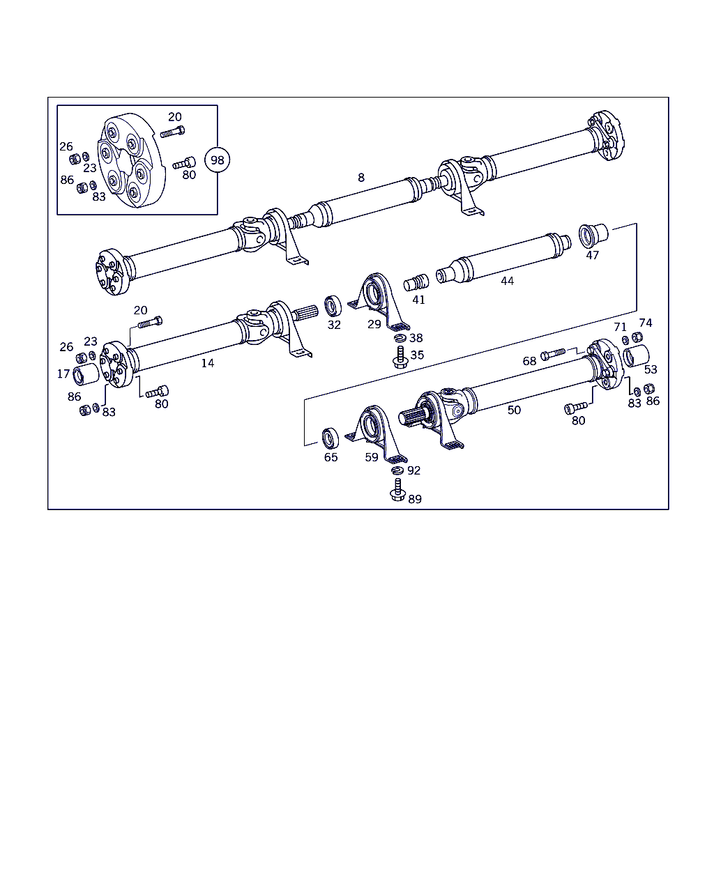 Mercedes-Benz A 210 410 19 81 - Опора карданен вал vvparts.bg