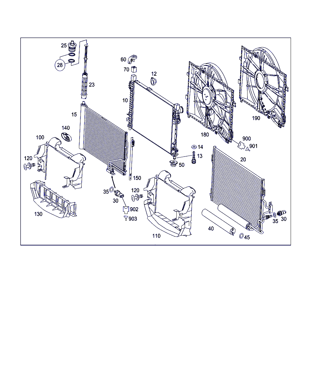 Mercedes-Benz A 203 500 17 54 - Кондензатор, климатизация vvparts.bg