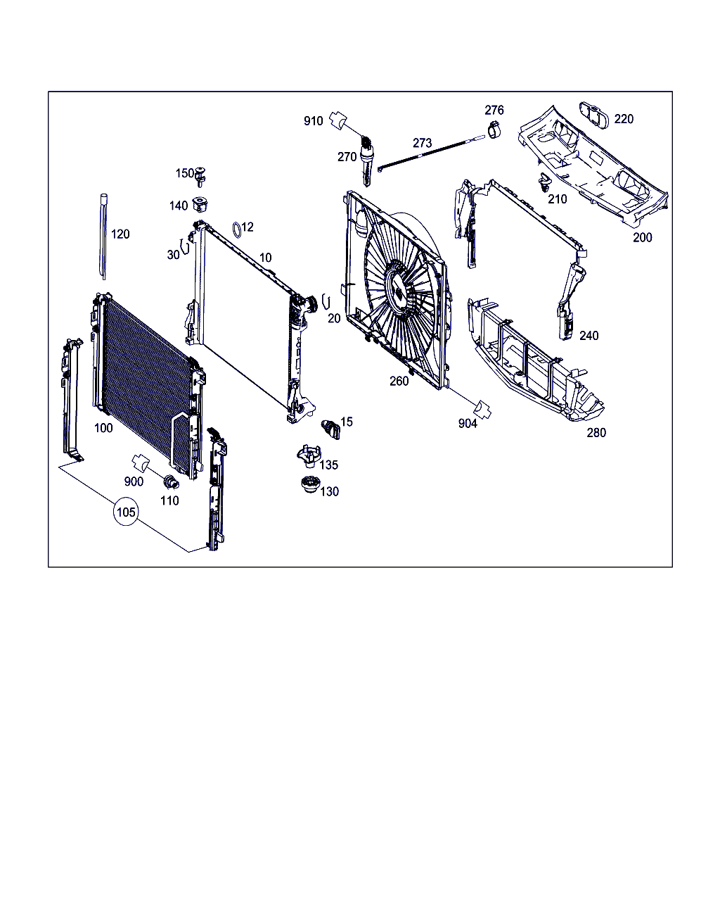 Mercedes-Benz A 204 500 41 03 - Радиатор, охлаждане на двигателя vvparts.bg