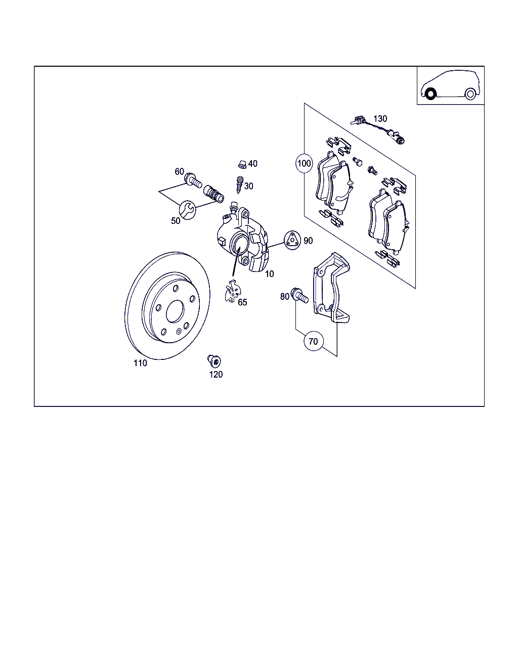 Mercedes-Benz A 168 421 02 86 - Ремонтен комплект, спирачен апарат vvparts.bg