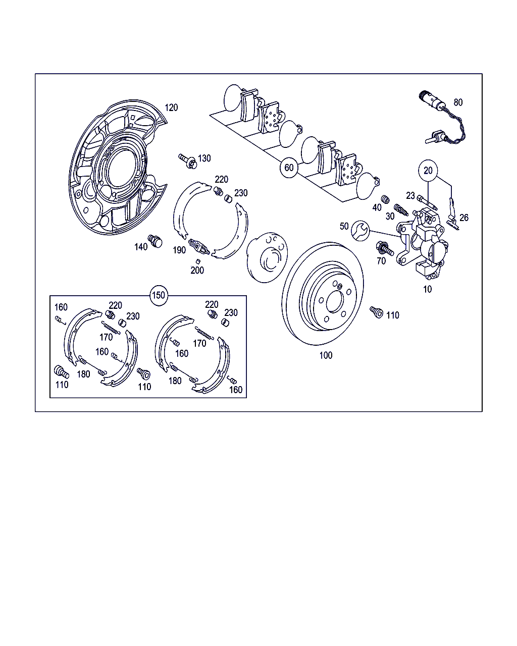 Mercedes-Benz A 003 420 28 20 - Комплект спирачно феродо, дискови спирачки vvparts.bg