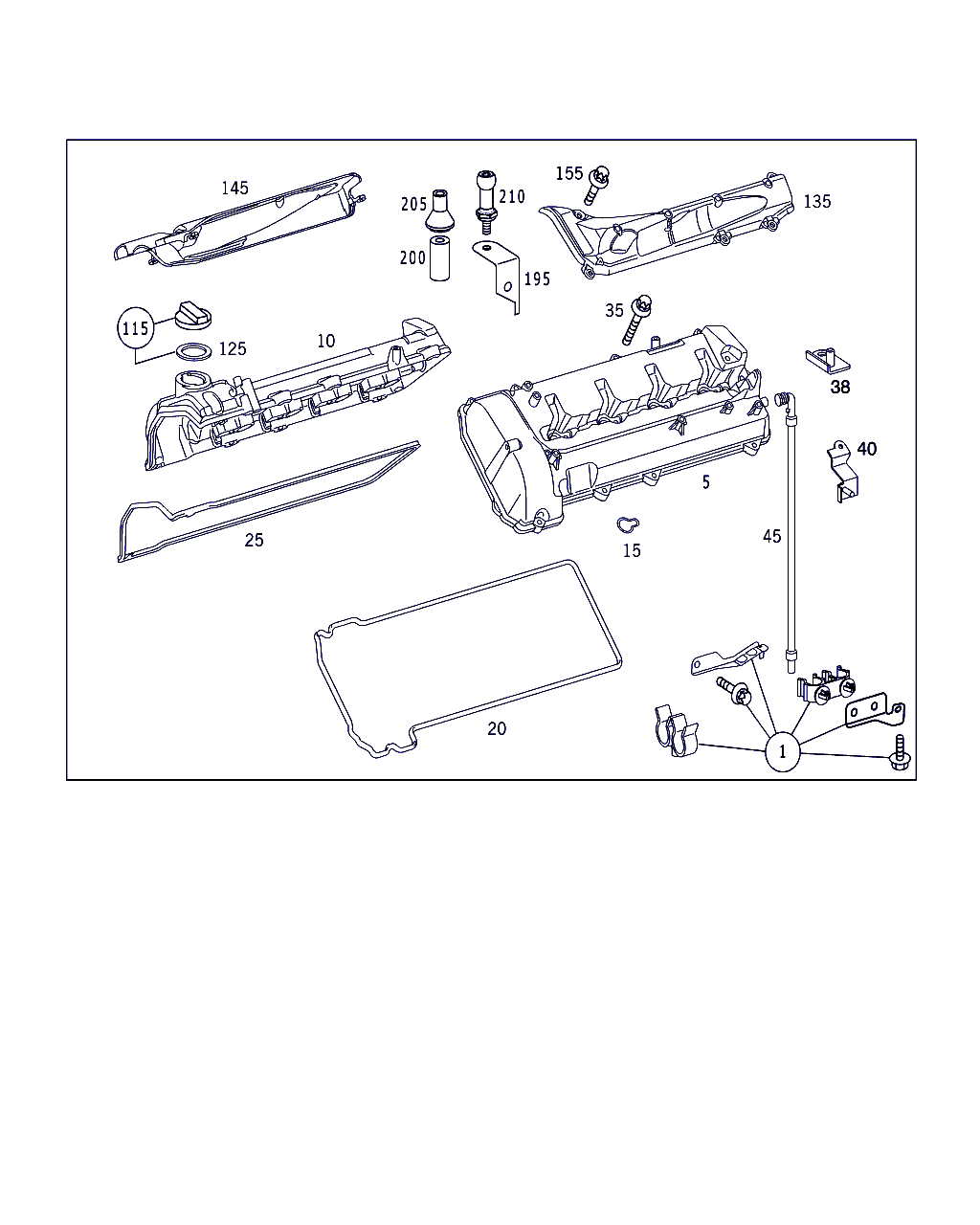 Mercedes-Benz A 628 016 01 21 - Гарнитура, капак на цилиндрова глава vvparts.bg