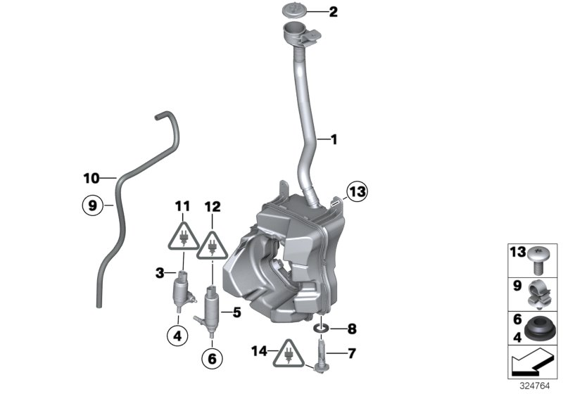 BMW 67 12 8 377 987 - Водна помпа за миещо устр., почистване на стъклата vvparts.bg