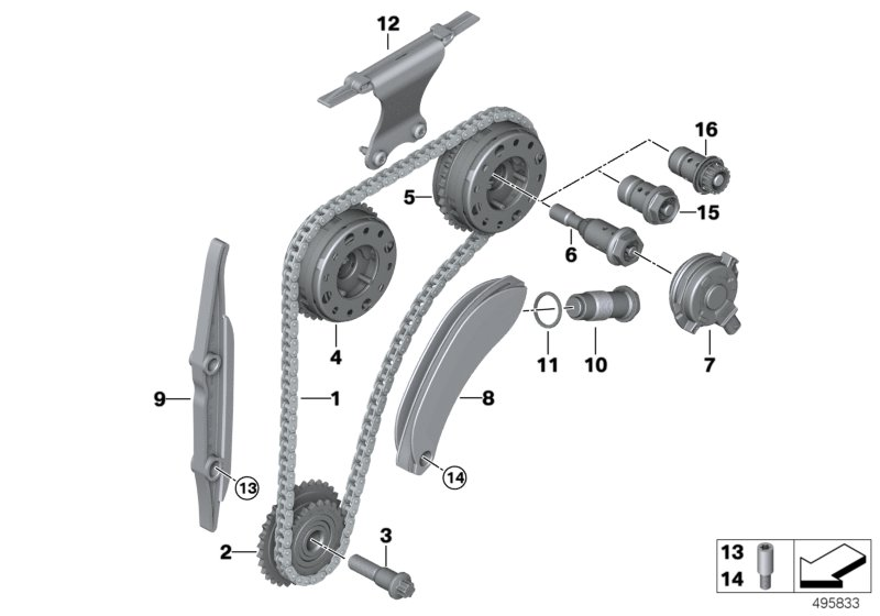 BMW 11 31 8 600 125 - Направляваща шина (плъзгач), ангренажна верига vvparts.bg