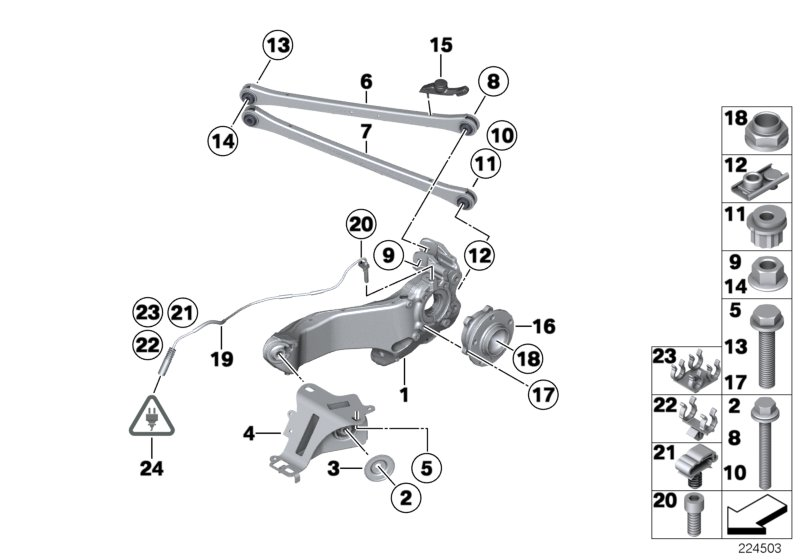 BMW 31106773005 - Гайка, шийка на оста vvparts.bg