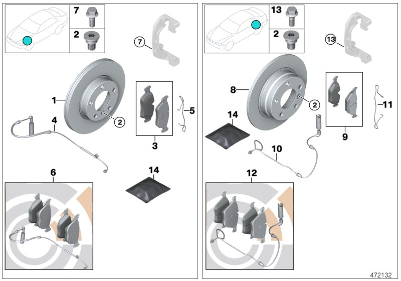 BMW 34112167233 - Комплект спирачно феродо, дискови спирачки vvparts.bg