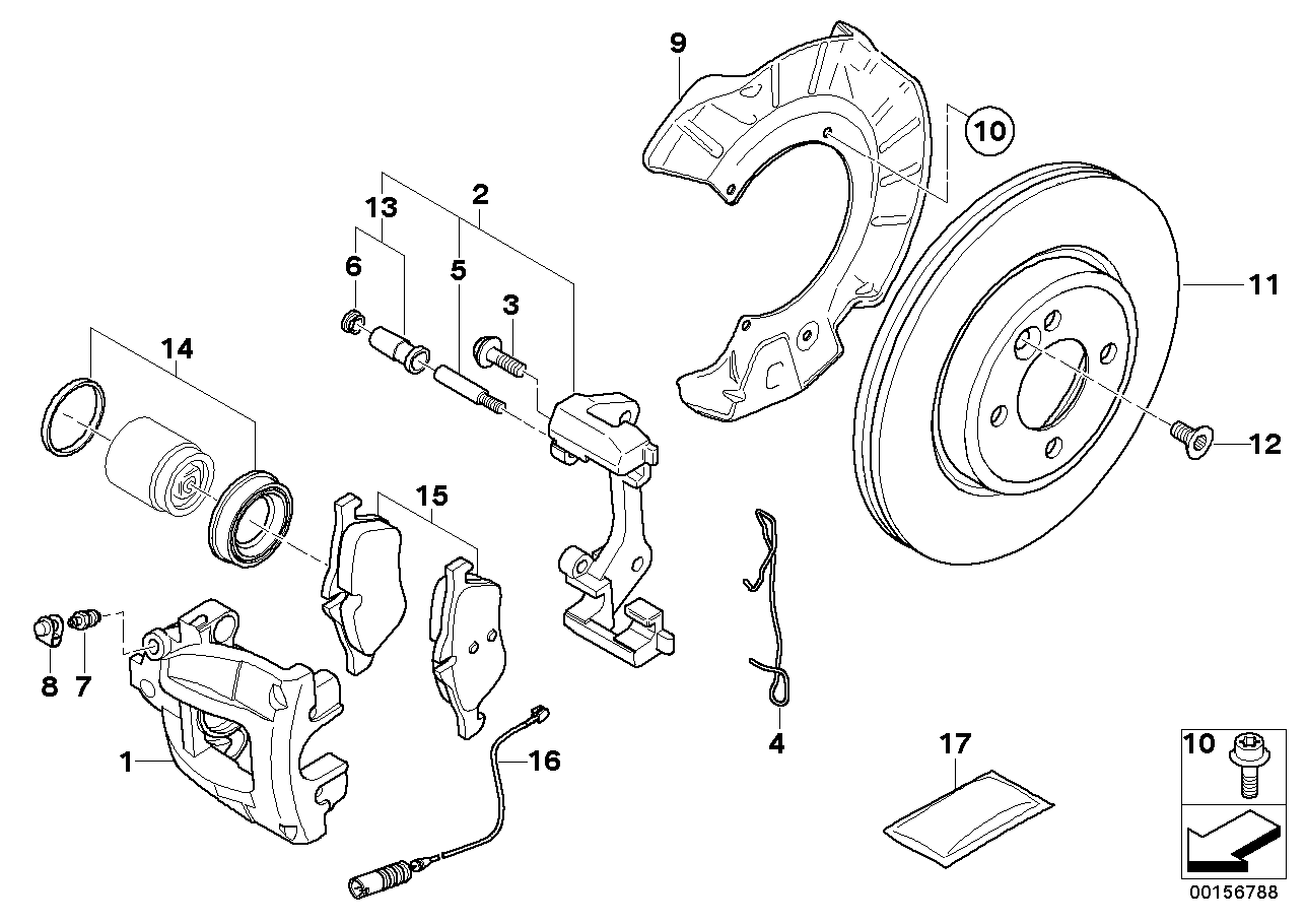 Mini 34116770332 - Комплект спирачно феродо, дискови спирачки vvparts.bg