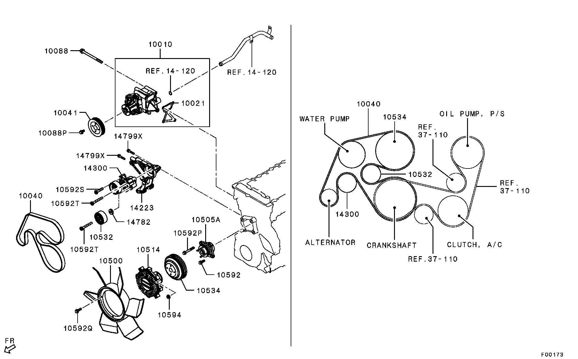 Mitsubishi 1340A193 - Пистов ремък vvparts.bg