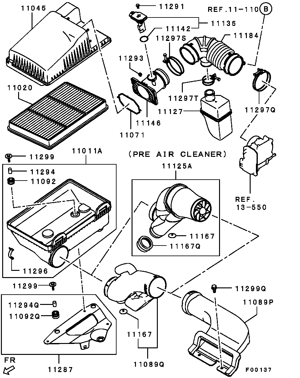 Mitsubishi MR 571476 - Въздушен филтър vvparts.bg