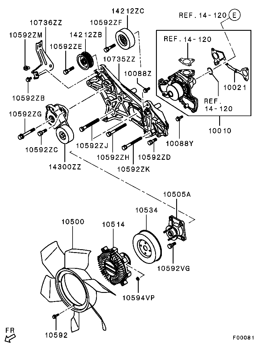 Mitsubishi MD979171 - Водна помпа vvparts.bg