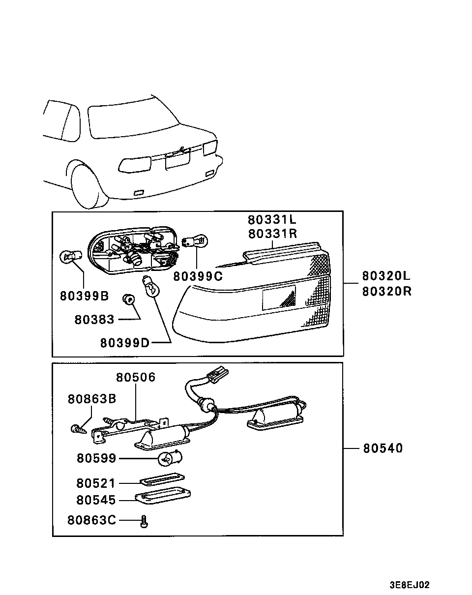 Mitsubishi MS820016 - Крушка с нагреваема жичка, лампа за четене vvparts.bg