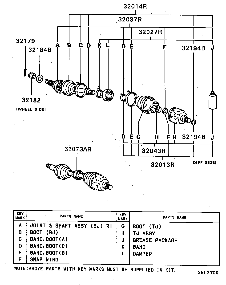 Hyundai MB 526898 - Каре комплект, полуоска vvparts.bg