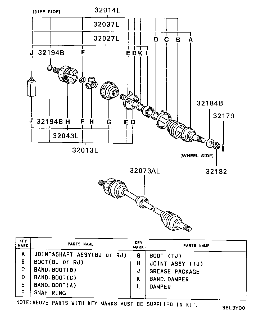 Proton MB526897 - Каре комплект, полуоска vvparts.bg