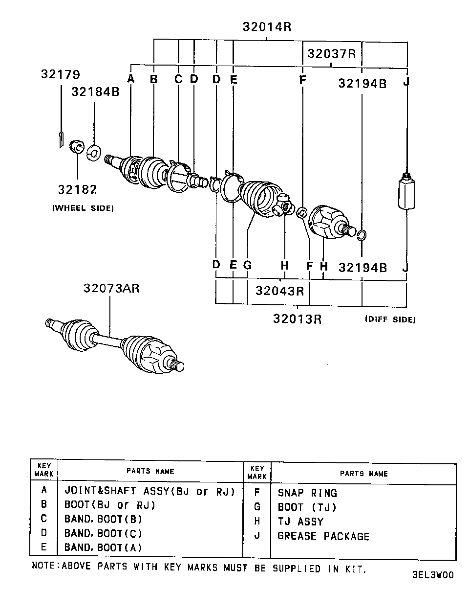 Hyundai MB526118 - Каре комплект, полуоска vvparts.bg