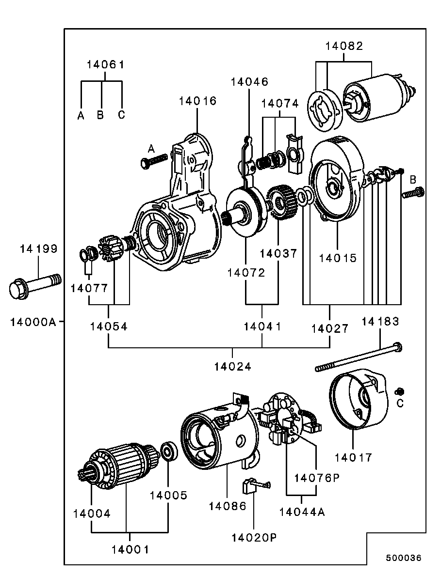 Mitsubishi MD 164976 - Стартер vvparts.bg