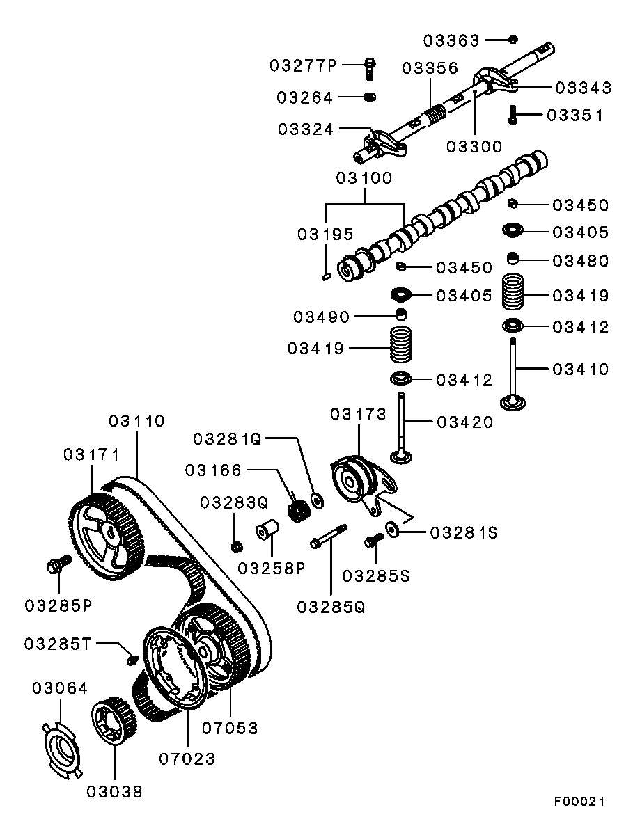 Mitsubishi MD329625 - Обтяжна ролка, ангренаж vvparts.bg