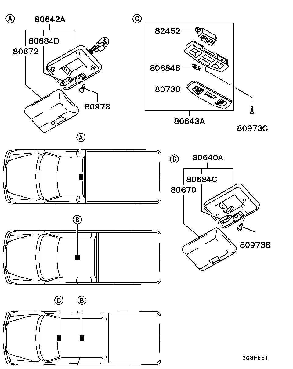 Mitsubishi MR117476 - Крушка с нагреваема жичка, лампа за четене vvparts.bg