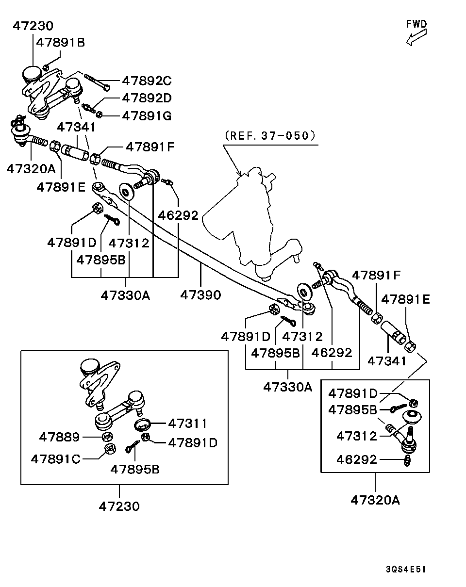 JEEP (BJC) MR296274 - Накрайник на напречна кормилна щанга vvparts.bg