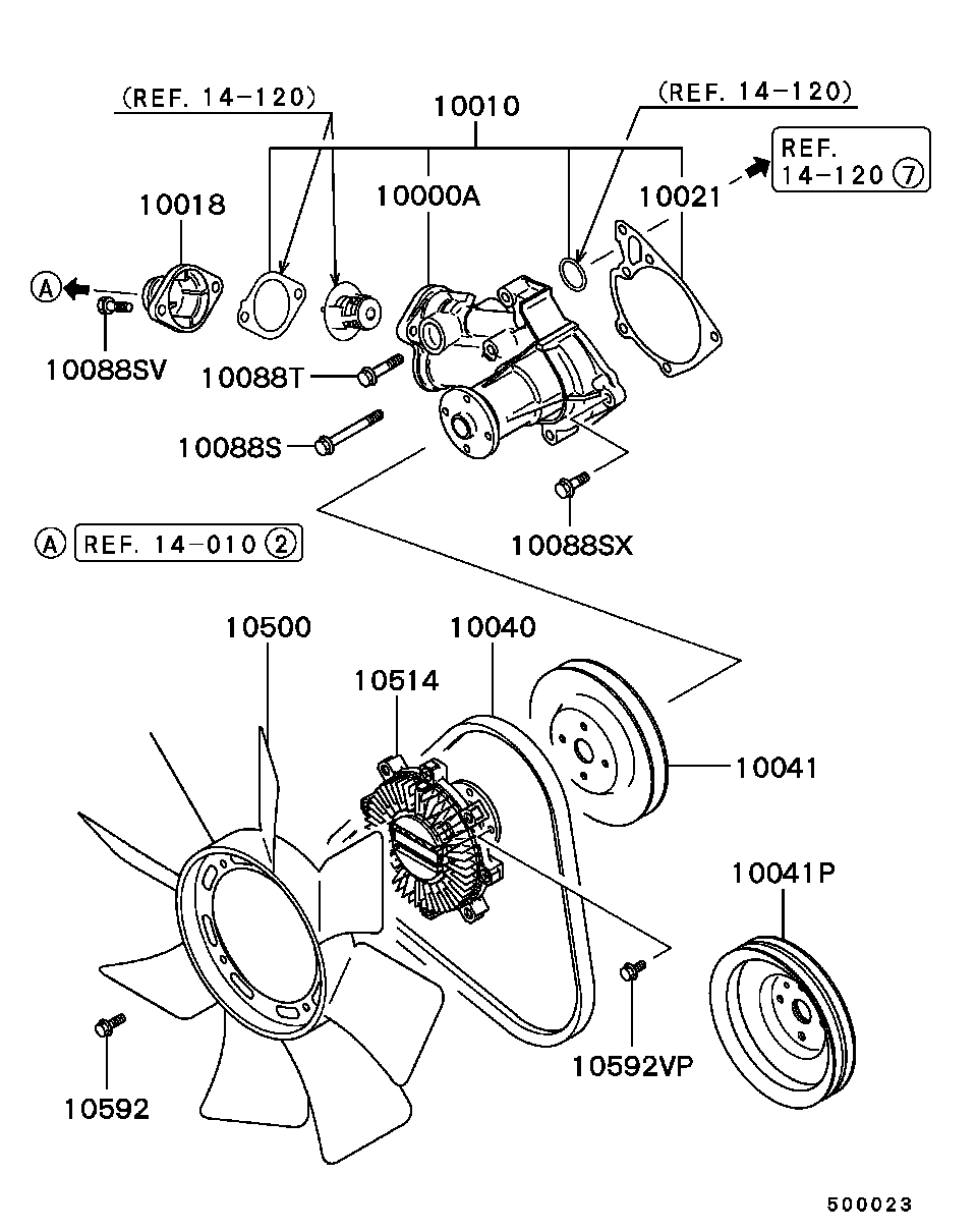 Mitsubishi MD997150 - Водна помпа vvparts.bg