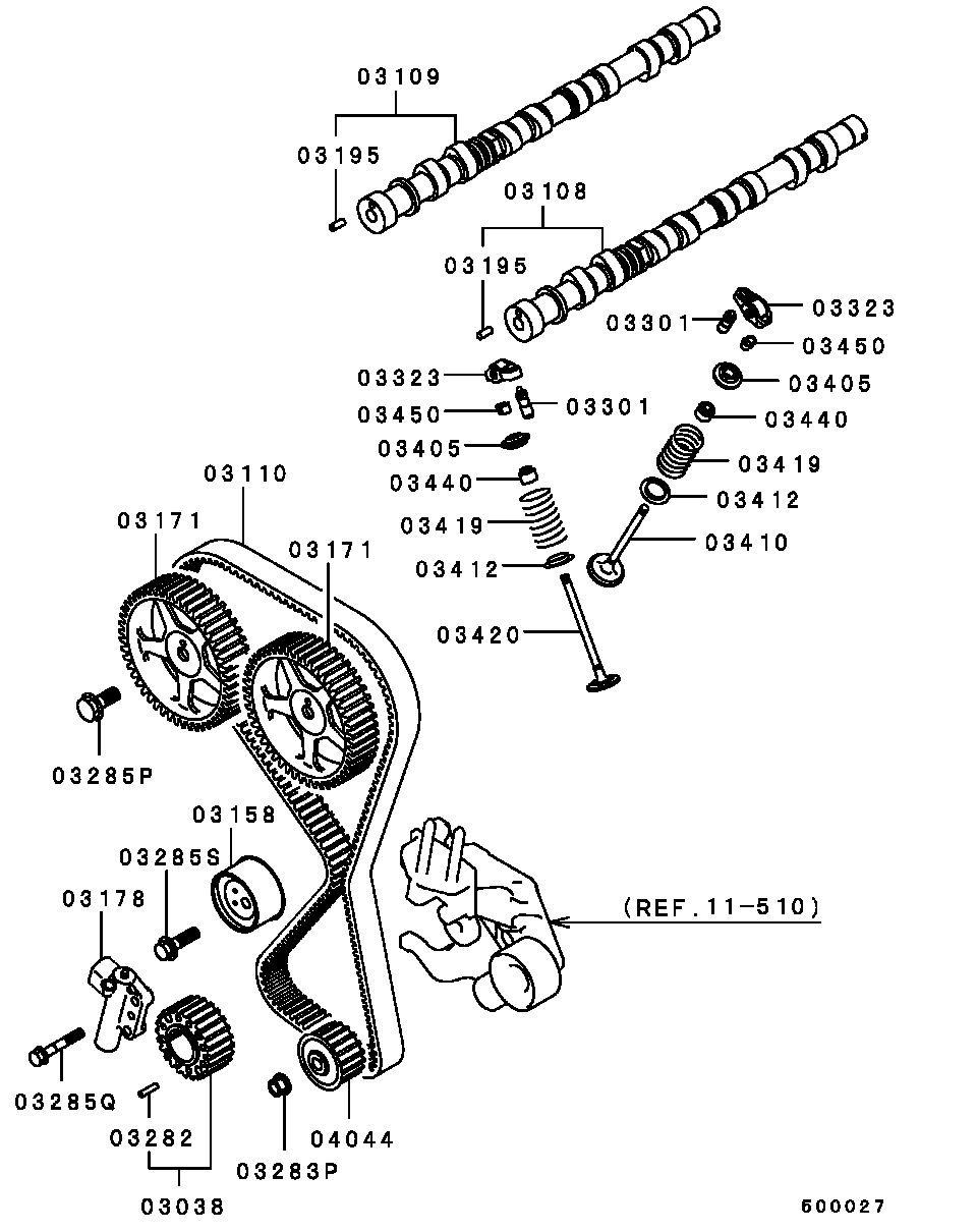 Hyundai MD12 9355 - Обтяжна ролка, ангренаж vvparts.bg