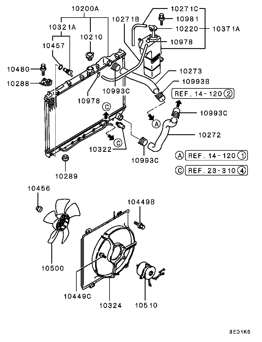 Mercedes-Benz MB660568 - Радиатор, охлаждане на двигателя vvparts.bg